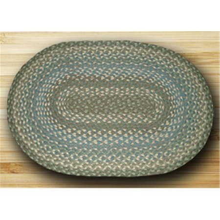 EARTH RUGS Oval Shaped Rug- Sage- Ivory and Settlers Blue 03-419